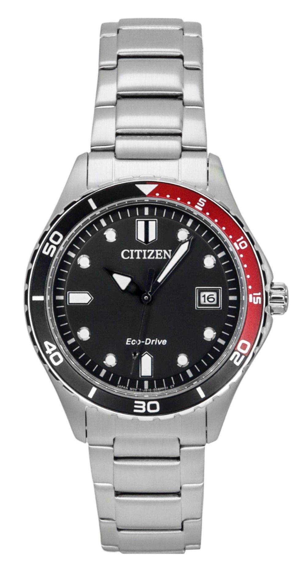 Citizen Eco-Drive Stainless Steel Black Dial AW1820-81E 100M Unisex Watch - Citizen