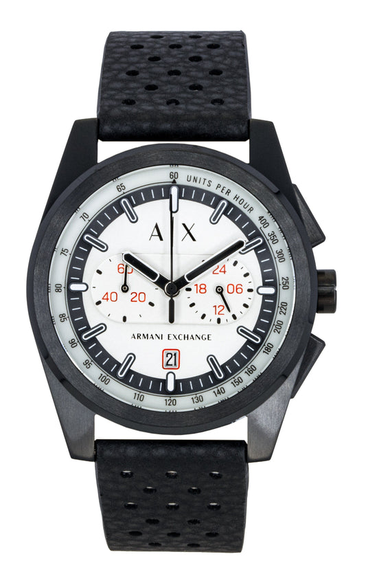 Armani Exchange Chronograph Rubber Strap Grey Dial Quartz AX2865 Men's Watch - Armani Exchange