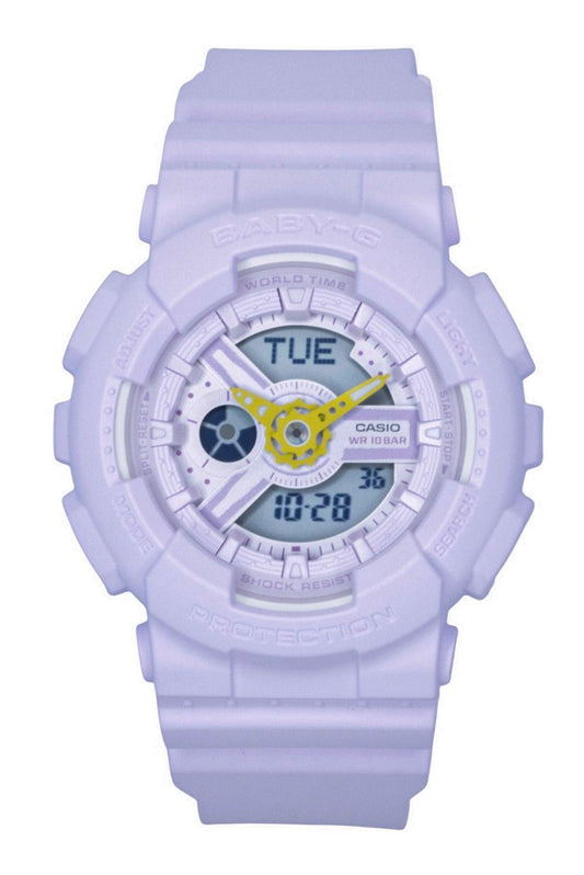 Casio Baby-G Analog Digital Resin Strap Purple Dial Quartz BA-110AH-6A 100M Women's Watch - Casio