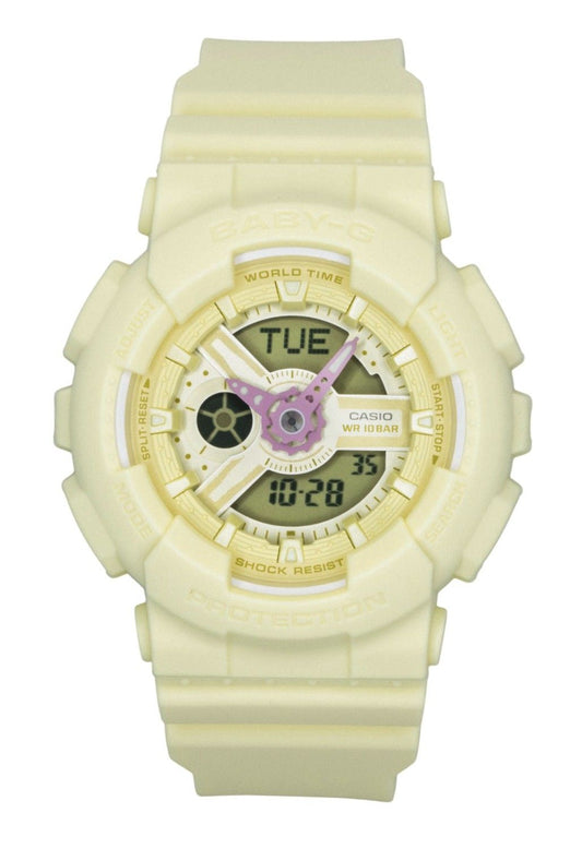 Casio Baby-G Analog Digital Resin Strap Yellow Dial Quartz BA-110AH-9A 100M Women's Watch - Casio