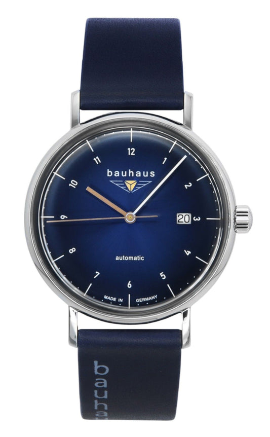 Bauhaus Leather Strap Dark Blue Dial Automatic 21523 Men's Watch - Bauhaus