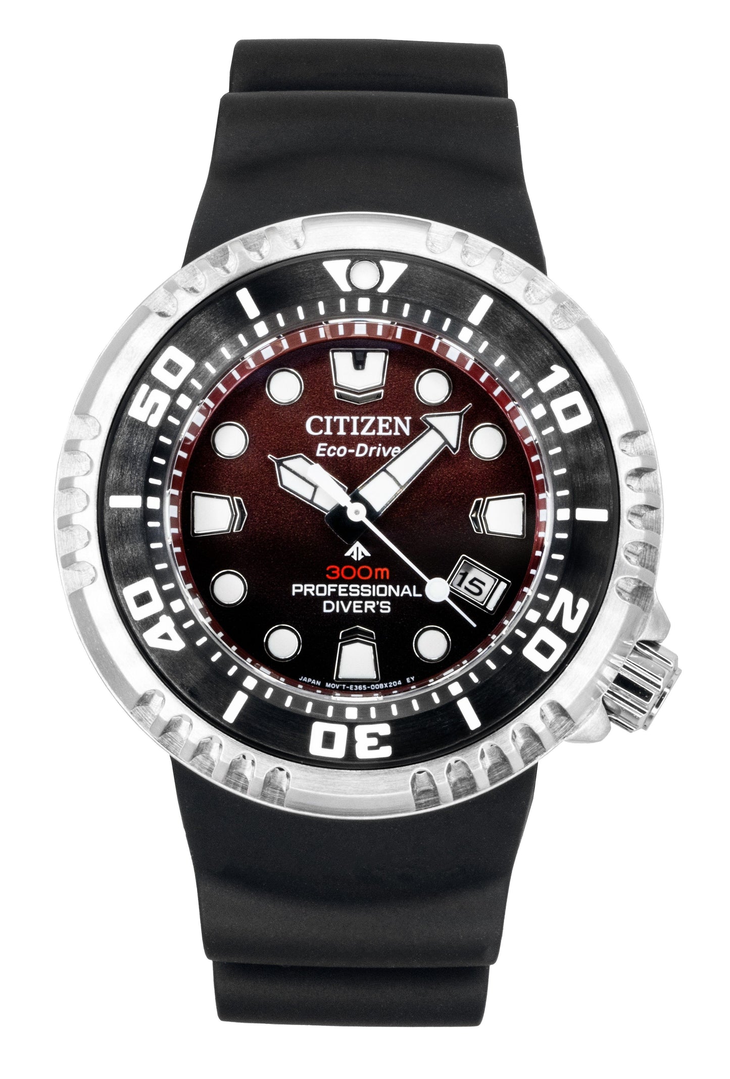 Citizen Promaster Polyurethane Strap Red Dial Eco-Drive Diver's BN1024-01Z 300M Men's Watch - Citizen