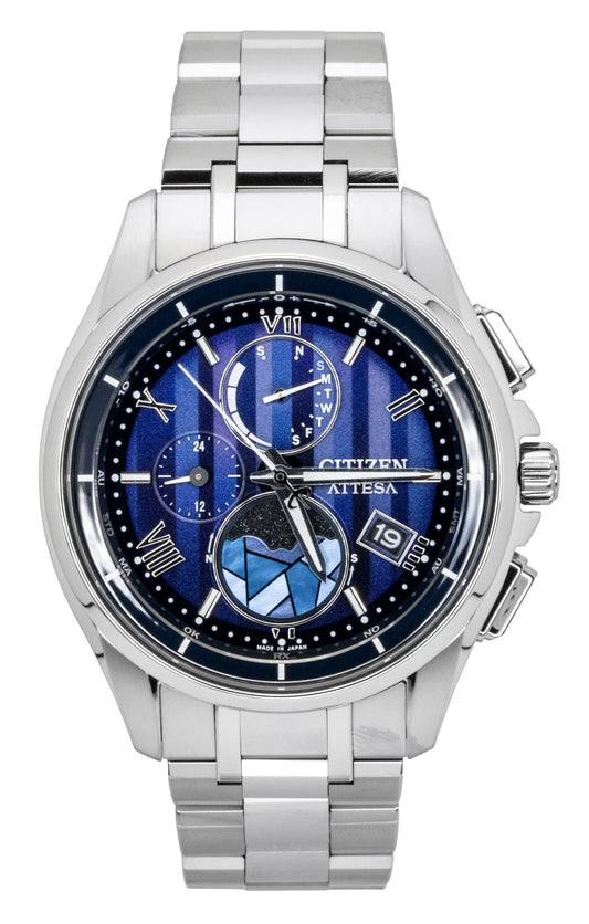 Citizen Attesa Limited Edition Super Titanium Blue Dial Eco-Drive BY1000-51L 100M Men's Watch - Citizen
