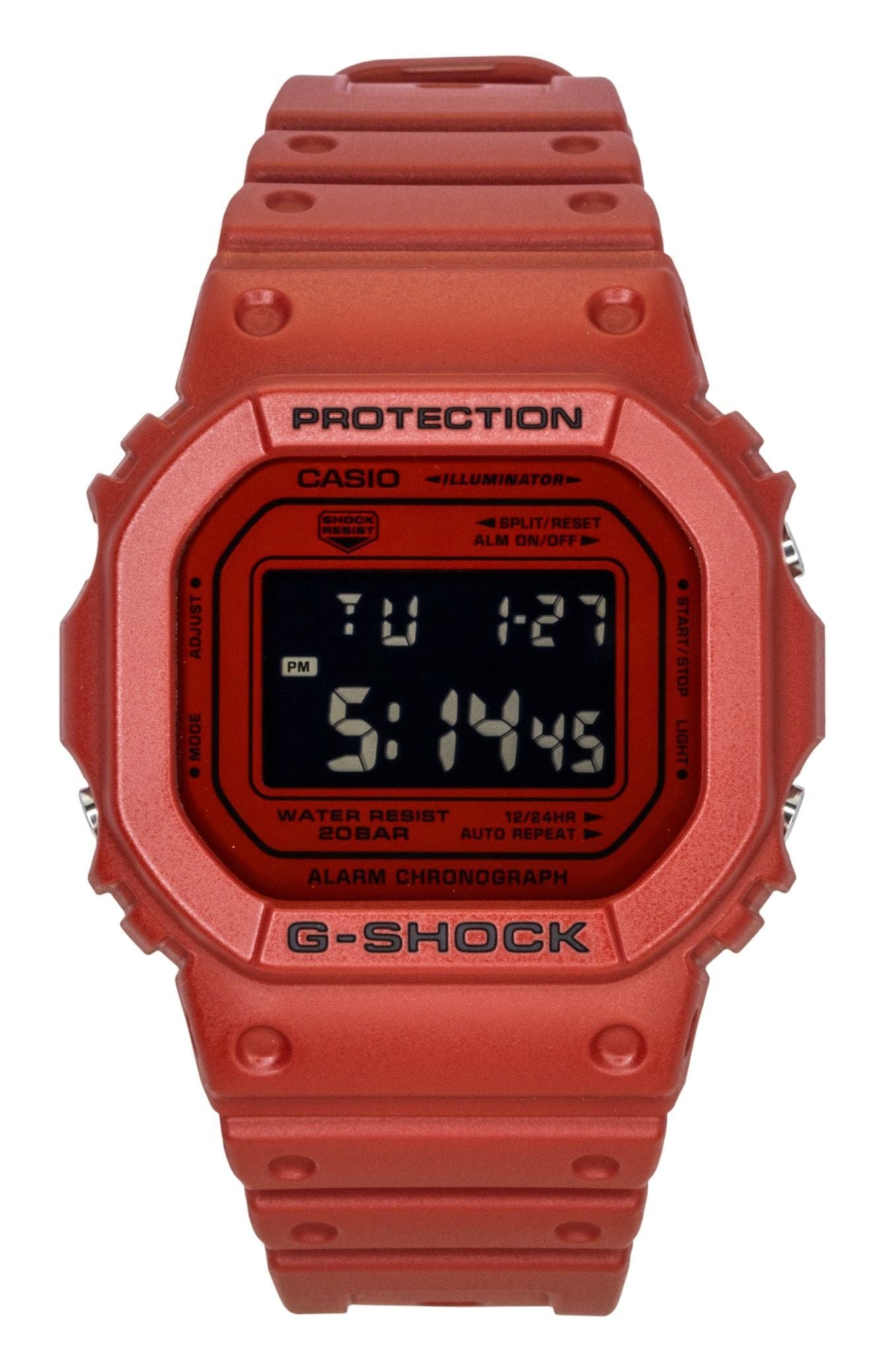 Casio G-Shock Digital Red Bio-Based Resin Strap Quartz DW-5600RRB-4 200M Men's Watch - Casio
