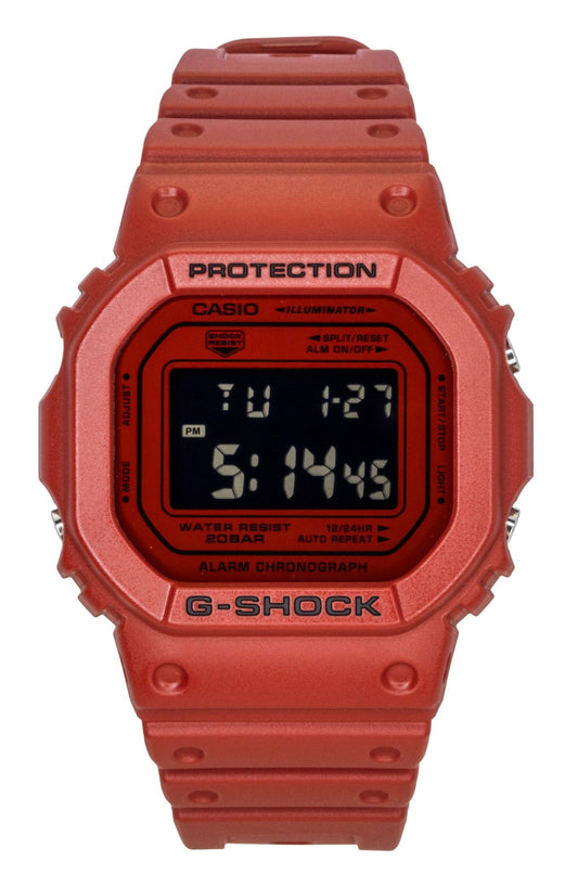 Casio G-Shock Digital Red Bio-Based Resin Strap Quartz DW-5600RRB-4 200M Men's Watch - Casio