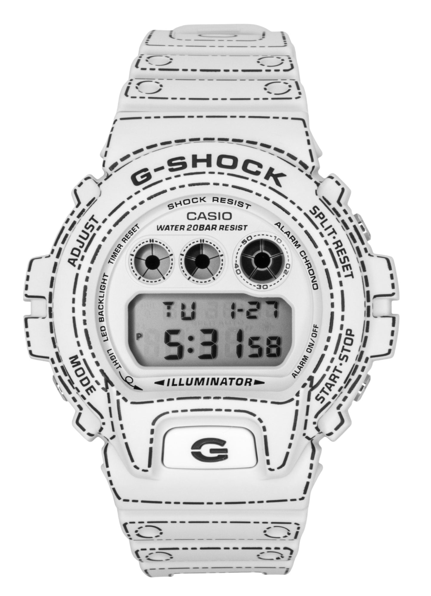 Casio G-Shock Digital Bio-Based Resin Strap Quartz DW-6900RGM-5 200M Men's Watch - Casio