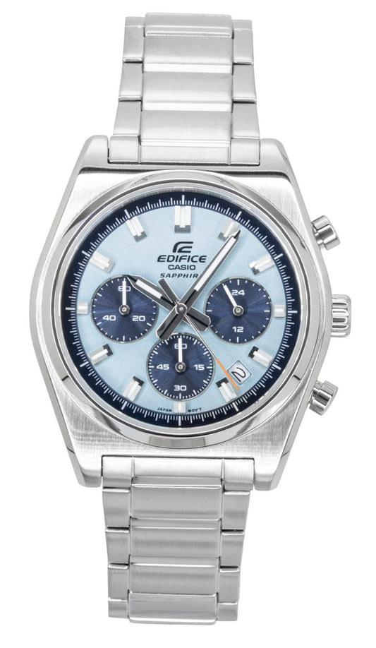 Casio Edifice Analog Standard Chronograph Stainless Steel Blue Dial Quartz EFB-730D-2BV 100M Men's Watch - Casio