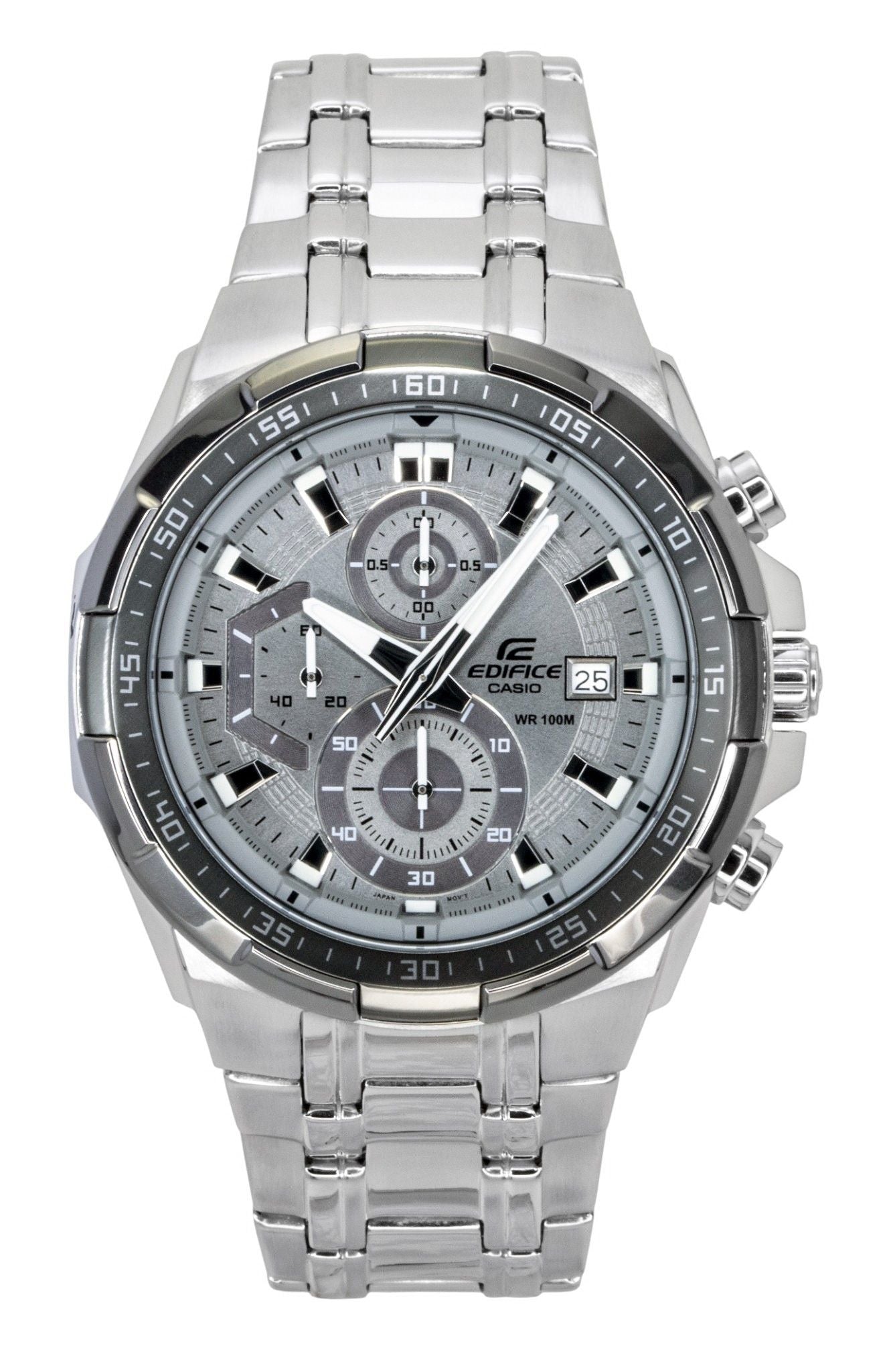 Casio Edifice Standard Chronograph Analog Stainless steel Grey Dial Quartz EFR-539DE-8AV 100M Men's Watch - Casio