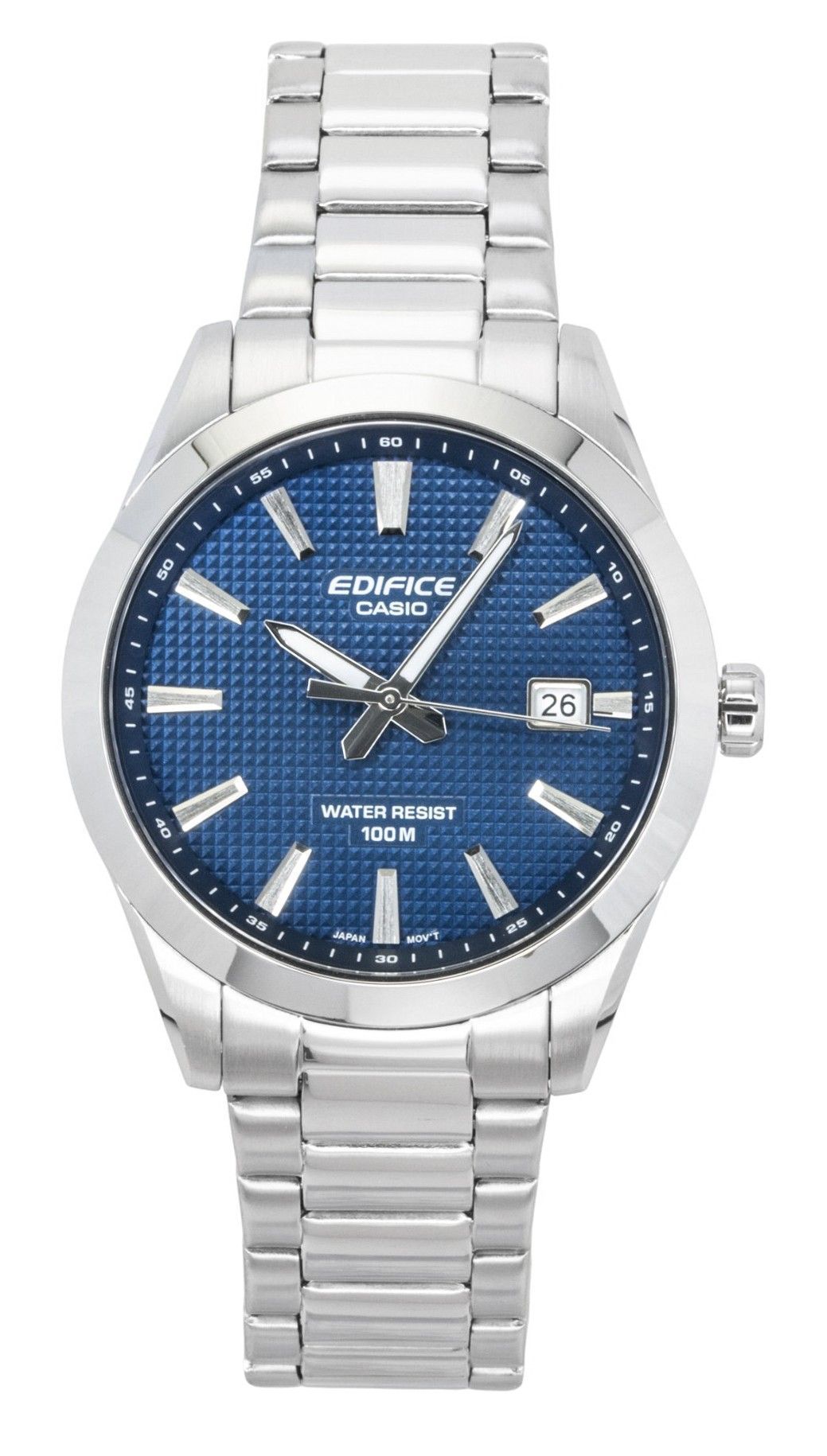 Casio Edifice Analog Stainless Steel Blue Dial Quartz EFV-160D-2A 100M Men's Watch - Casio