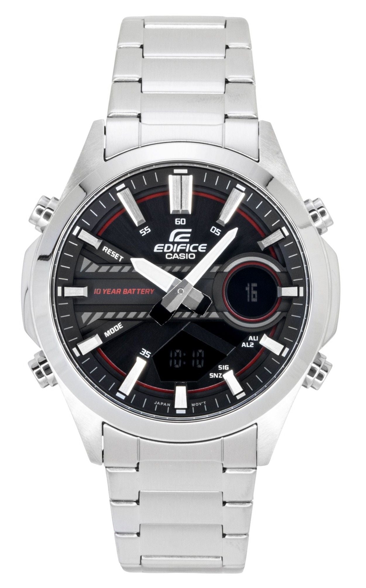 Casio Edifice Analog Digital Stainless Steel Black Dial Quartz EFV-C120D-1A4 100M Men's Watch - Casio