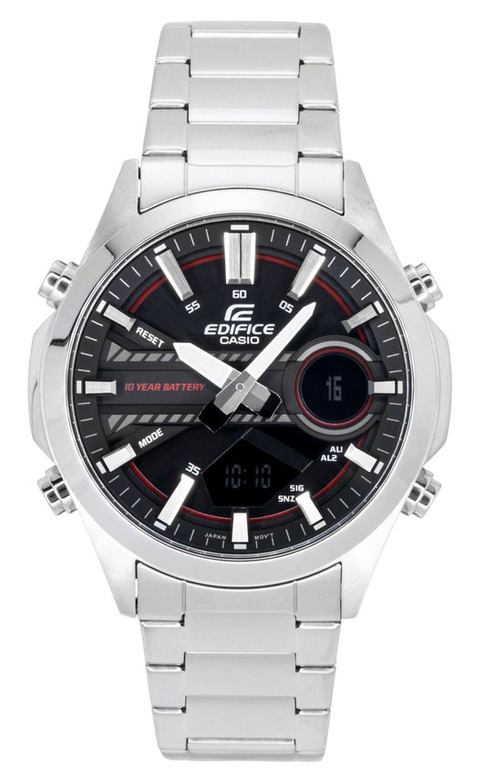 Casio Edifice Analog Digital Stainless Steel Black Dial Quartz EFV-C120D-1A4 100M Men's Watch - Casio