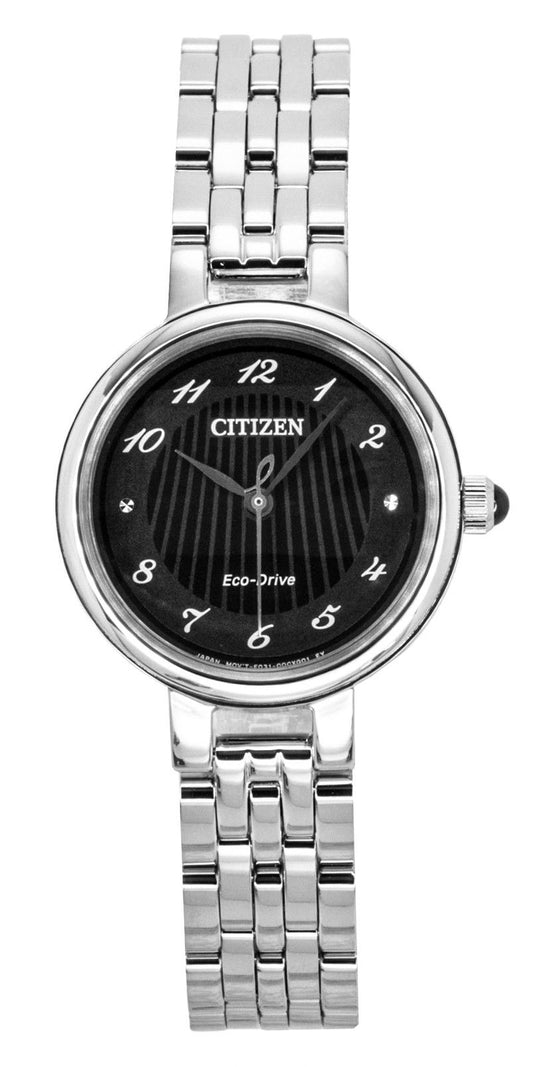 Citizen L Classic Stainless Steel Black Dial Eco-Drive EM0990-81E Women's Watch - Citizen