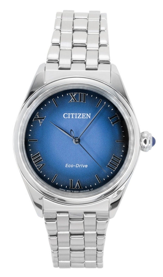 Citizen L Classic Stainless Steel Blue Dial Eco-Drive EM1140-80L Women's Watch - Citizen