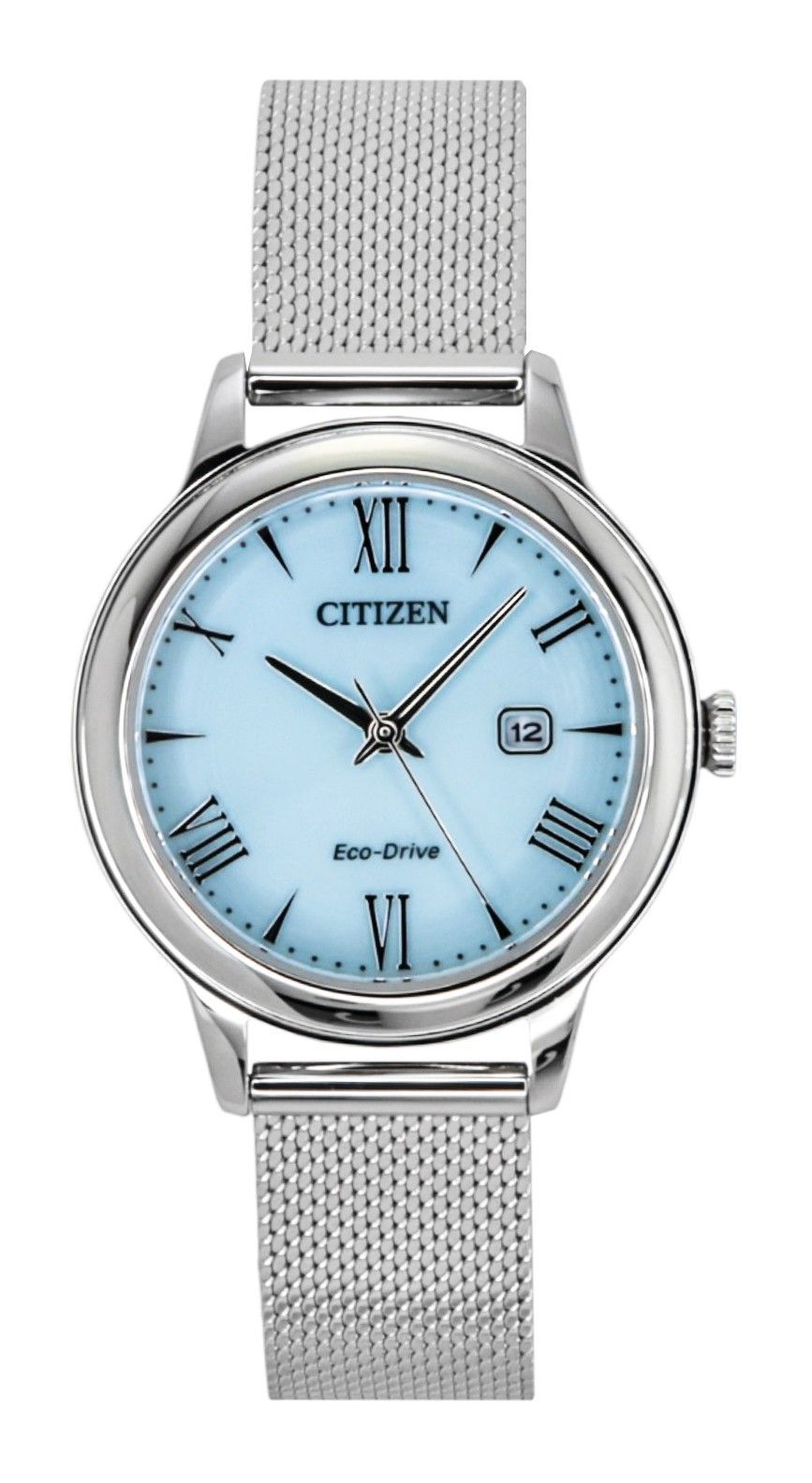 Citizen Elegance Stainless Steel Blue Dial Eco-Drive EW2621-75M 100M Women's Watch - Citizen