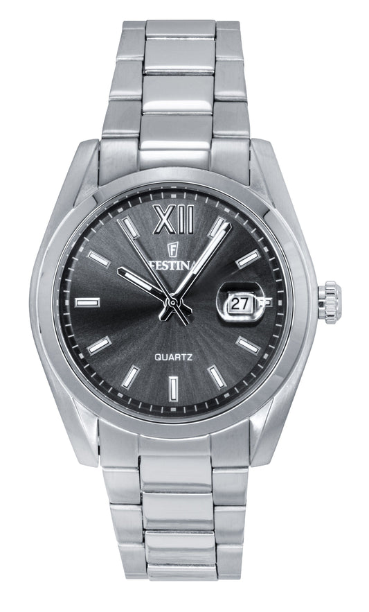 Festina Classic Stainless Steel Grey Dial Quartz F20707-3 Men's Watch - Festina