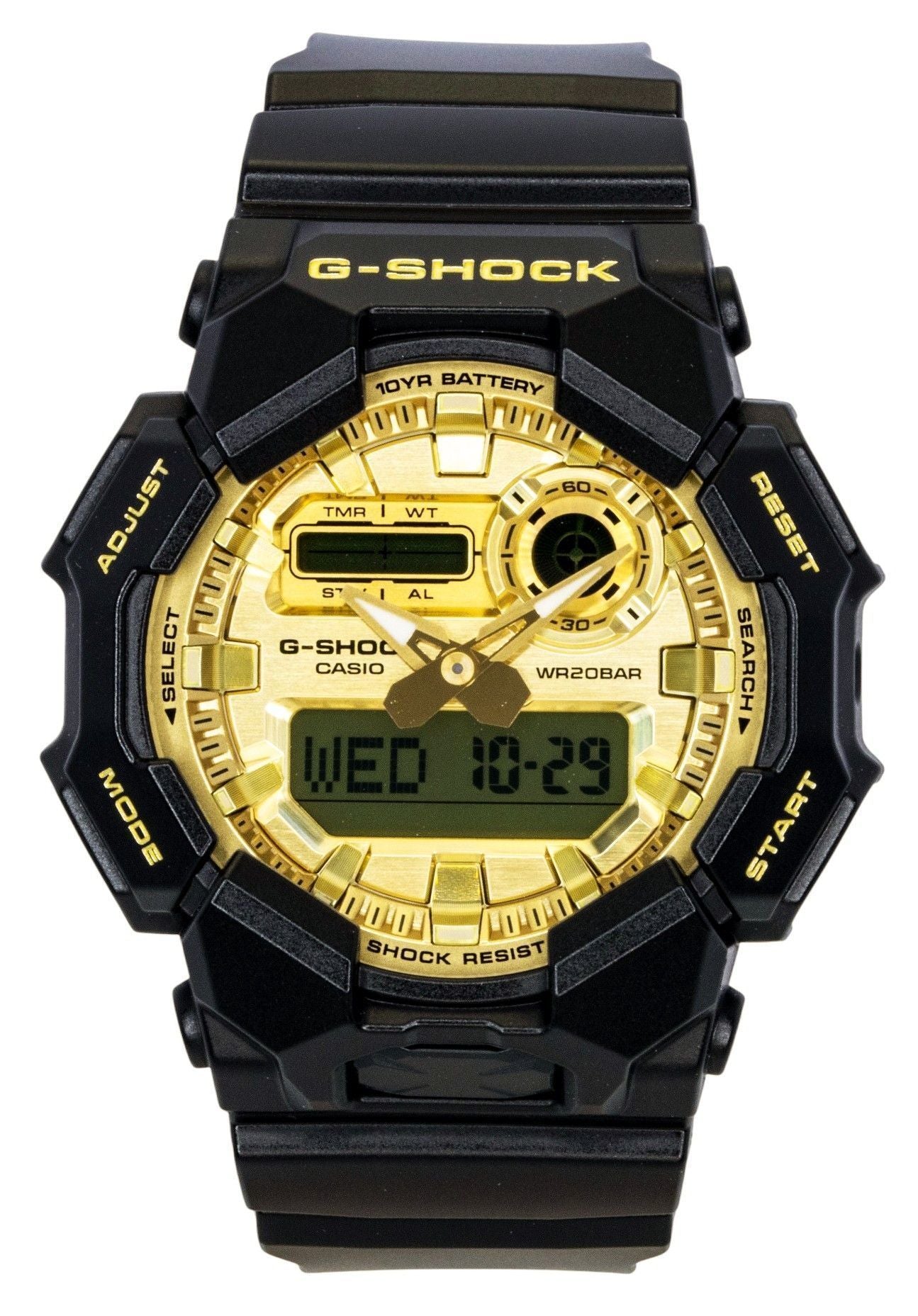 Casio G-Shock Bio-Based Resin Strap Analog Digital Gold Dial Quartz GA-010GGB-1A9 200M Men's Watch - Casio
