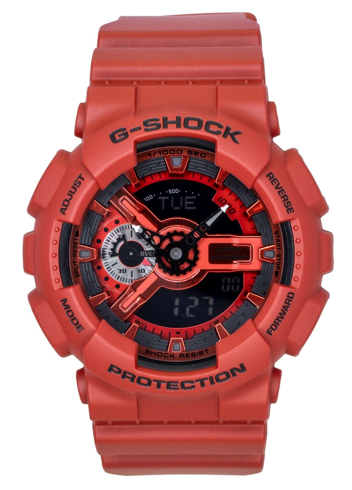 Casio G-Shock Digital Red Bio-Based Resin Strap Quartz GA-110RRB-4A 200M Men's Watch - Casio