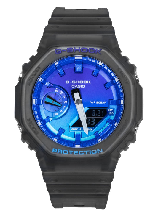 Casio G-Shock Analog Digital Resin Strap Blue Dial Quartz GA-2100FLS-8A2 200M Men's Watch - Casio