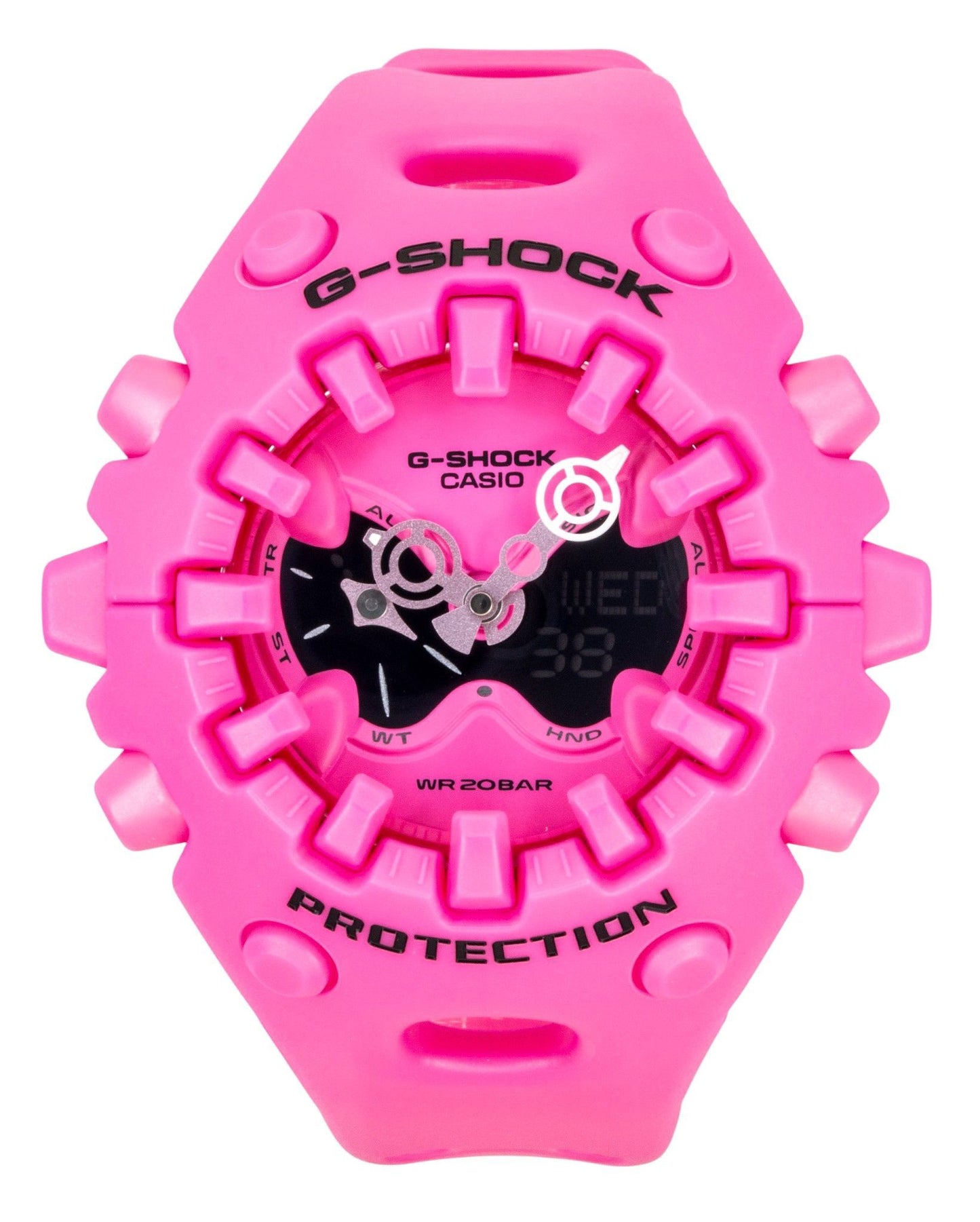 Casio G-Shock Analog Digital Pink Resin Strap Pink Dial Quartz GA-V01-4A 200M Men's Watch - Casio