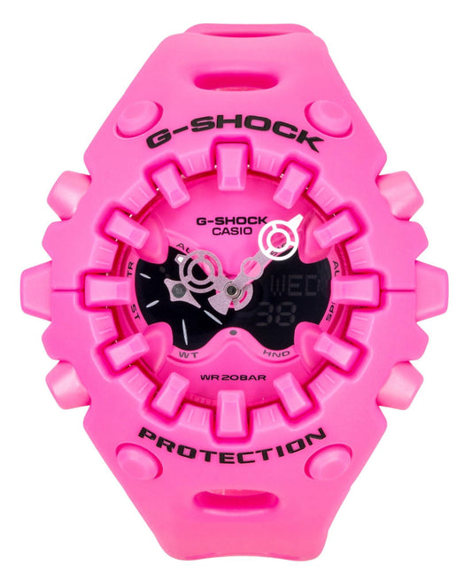 Casio G-Shock Analog Digital Pink Resin Strap Pink Dial Quartz GA-V01-4A 200M Men's Watch - Casio