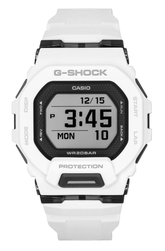 Casio G-Shock G-Squad Digital Smartphone Link White Resin Strap Quartz GBD-200-7 200M Men's Watch - Casio