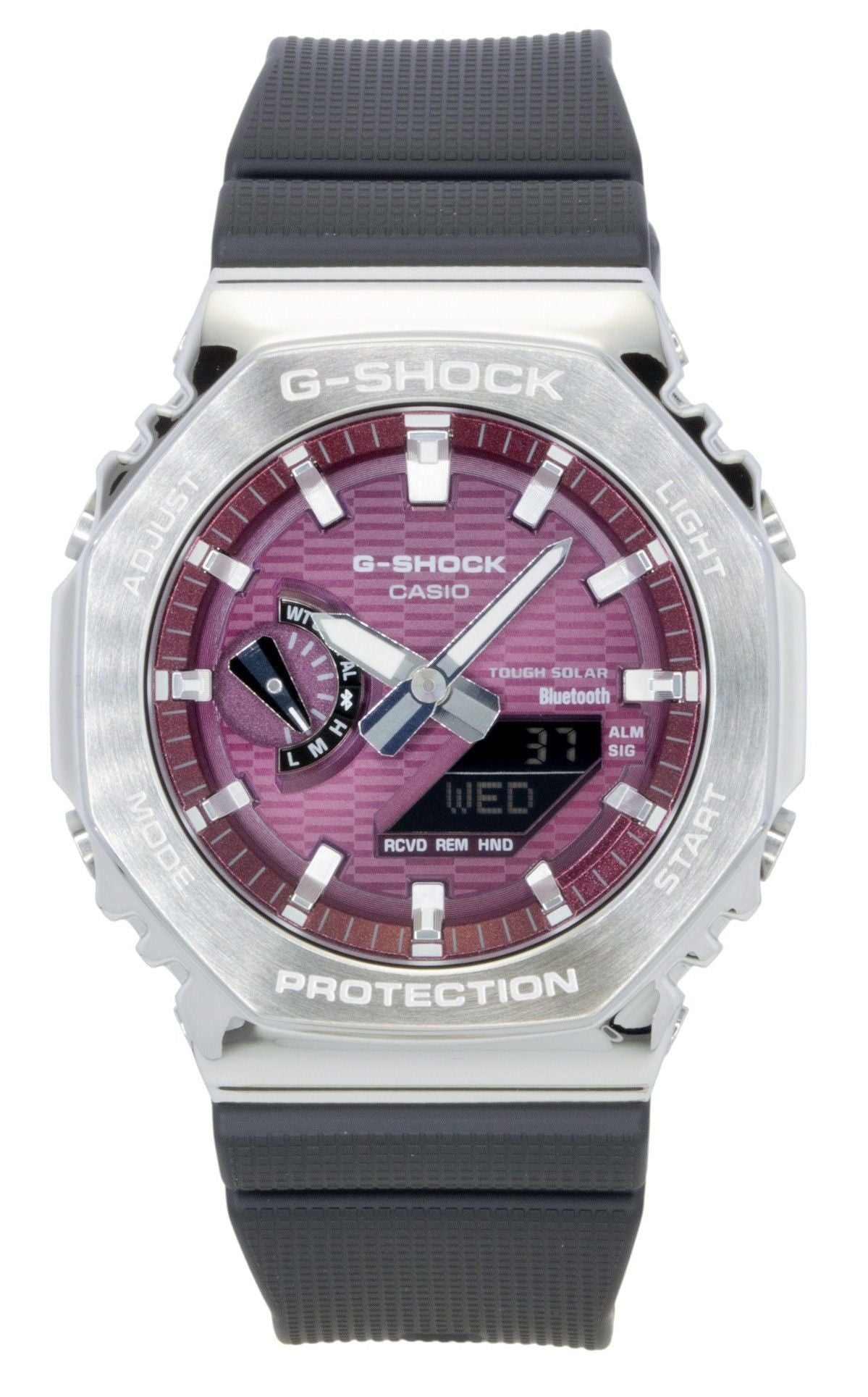 Casio G-Shock G-Steel Bio-Based Resin Strap Smartphone Link Analog Digital Pink Dial Solar GBM-2100A-4B 200M Men's Watch - Casio