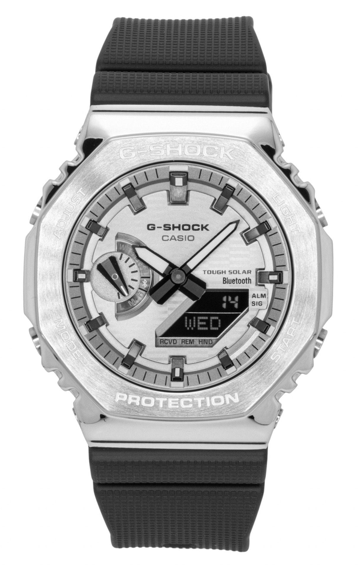 Casio G-Shock G-Steel Bio-Based Resin Strap Smartphone Link Analog Digital Grey Dial Solar GBM-2100A-8B 200M Men's Watch - Casio