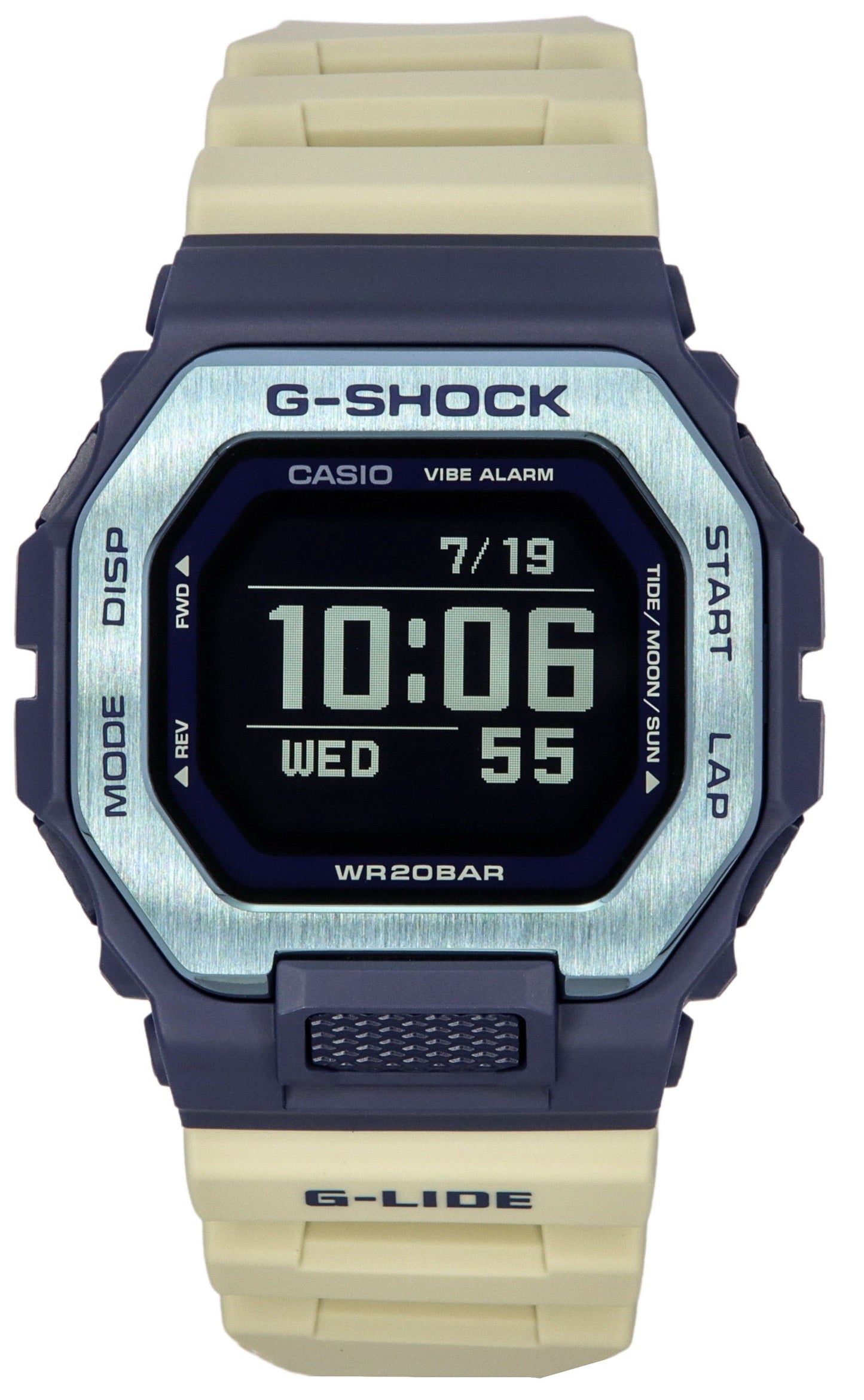 Casio G-Shock Move G-Lide Mobile Link Digital Beige Resin Strap Quartz GBX-100TT-2 200M Men's Watch