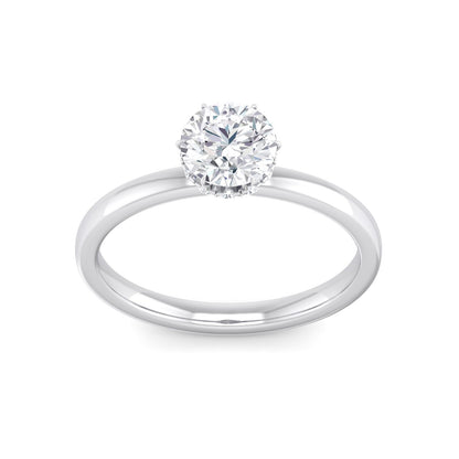 Hidden Diamond Halo with Round Lab Grown Diamond Solitaire Engagement Ring - BN & CO JEWELRY
