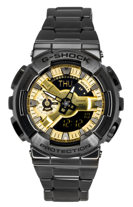 Casio G-Shock Analog Digital Stainless Steel Gold Dial Quartz GM-110BD-1A9 200M Men's Watch - Casio