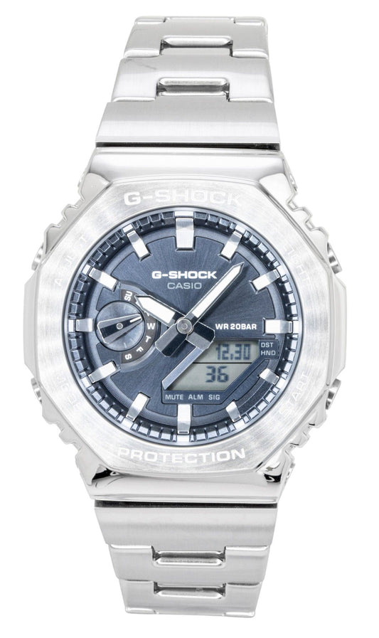 Casio G-Shock G-Steel Analog Digital Stainless Steel Grey Dial Quartz GM-2110D-8A 200M Men's Watch - Casio