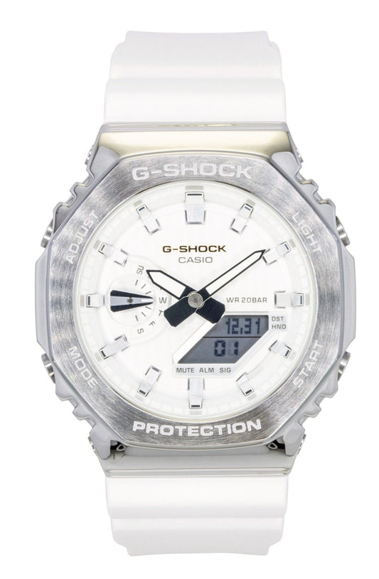 Casio G-Shock G-Steel Analog Digital Limited Edition White Dial Quartz GM-2110SH-7A 200M Men's Watch - Casio
