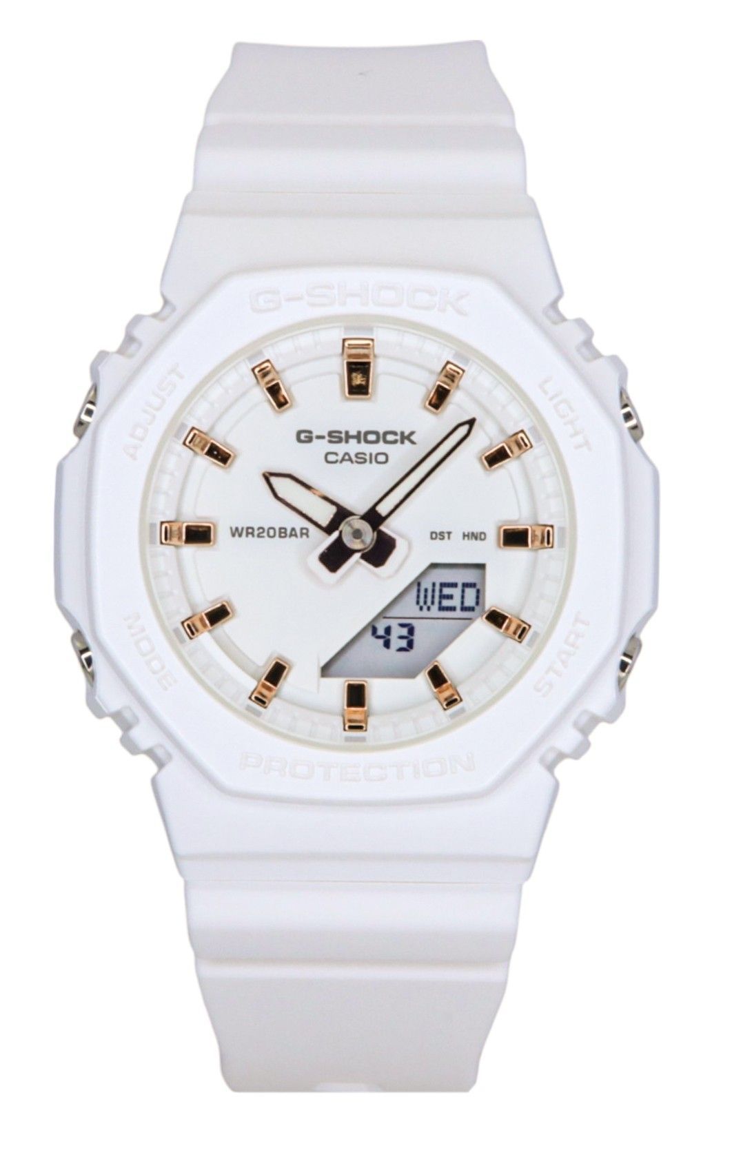 Casio G-Shock Analog Digital Bio-Based Resin Strap White Dial Quartz GMA-P2100M-7A 200M Women's Watch - Casio