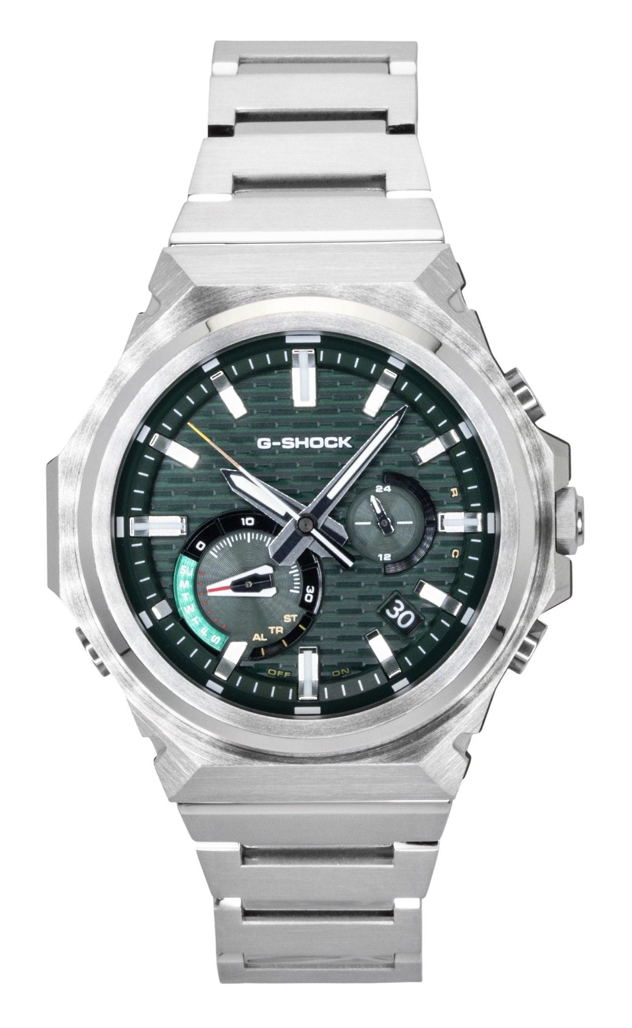 Casio G-Shock G-Steel Analog Smartphone Link Stainless Steel Green Dial Solar GST-B1000D-3A 200M Men's Watch - Casio