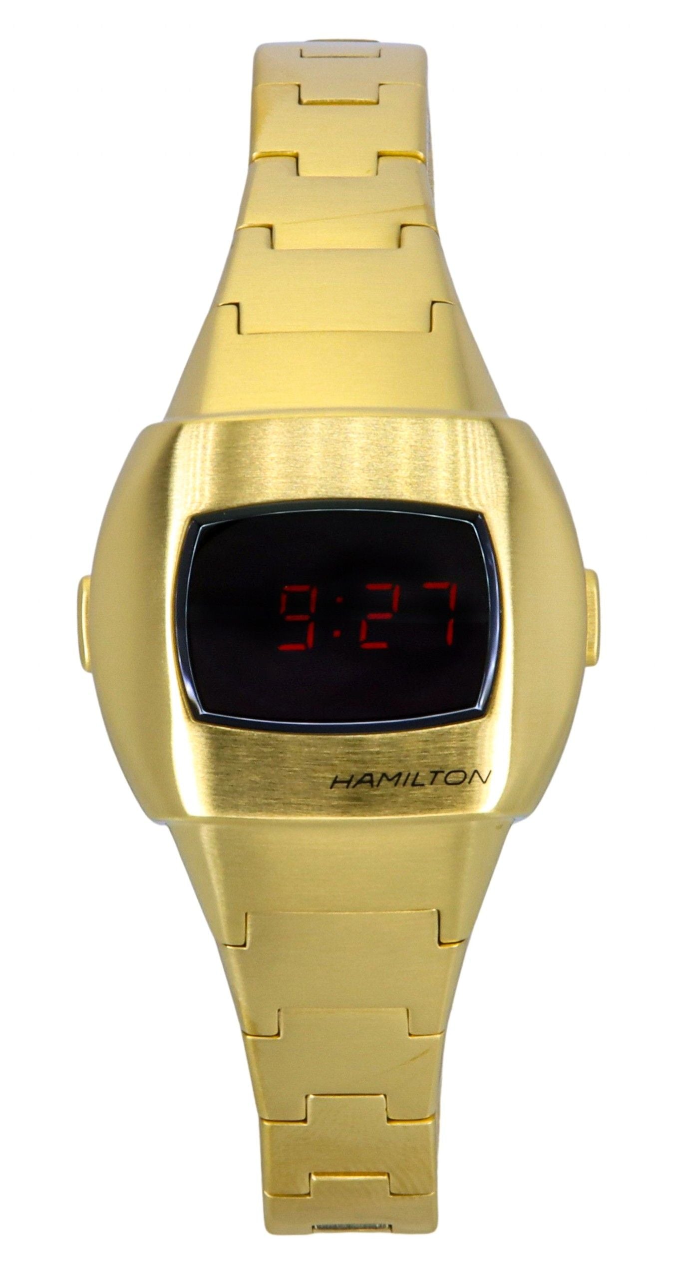 Hamilton American Classic PSR 74 Gold Tone Stainless Steel Red Dial Quartz H52314130 100M Unisex Watch - Hamilton