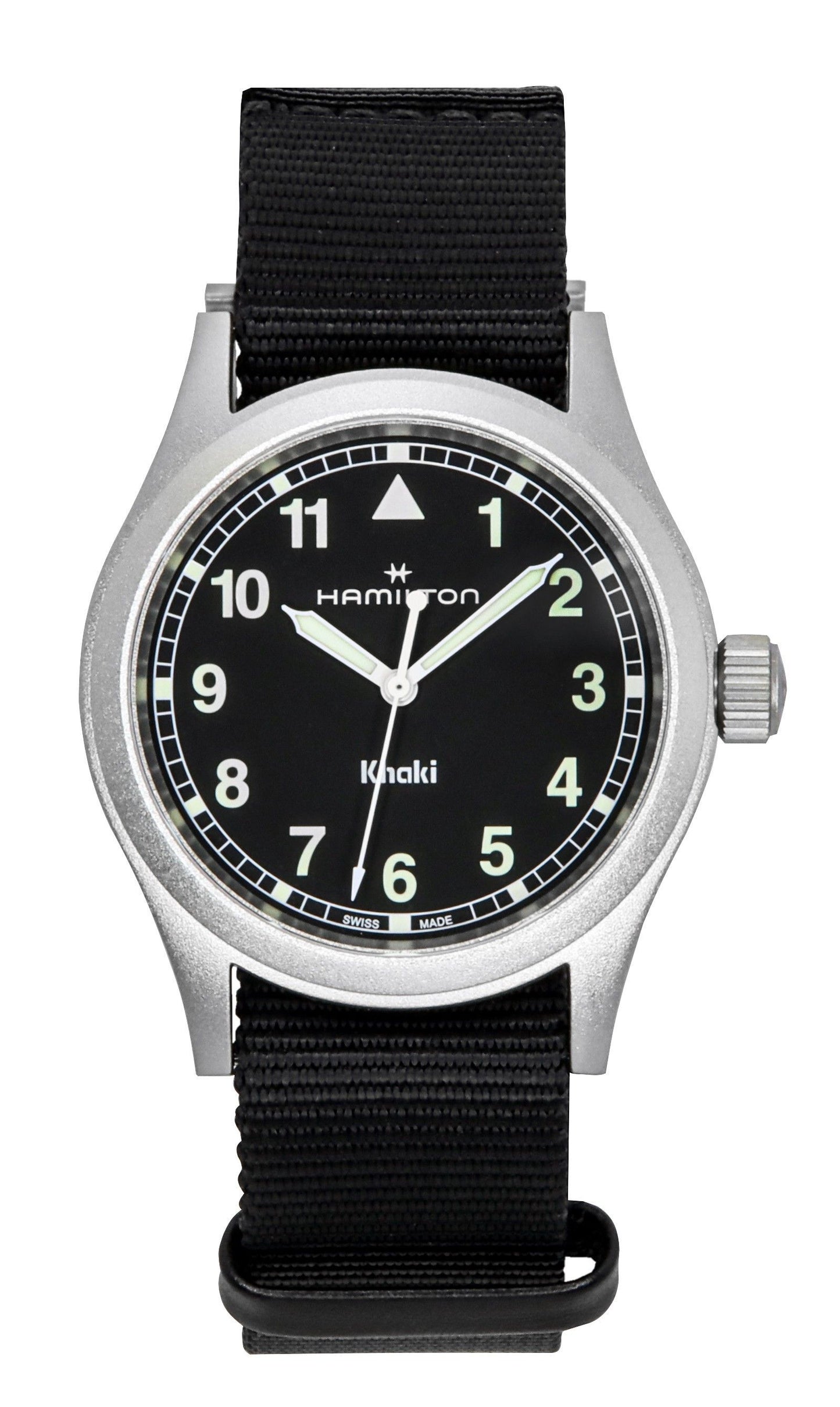 Hamilton Khaki Field Textile Strap Black Dial Quartz H69401430 Unisex Watch - Hamilton