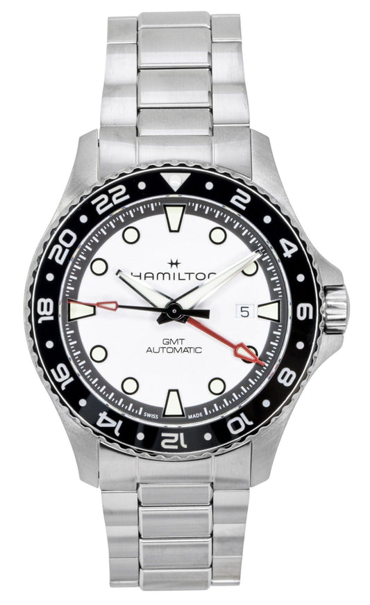 Hamilton Khaki Navy Scuba GMT Stainless Steel Silver Dial Automatic Diver's H82555150 300M Men's Watch - Hamilton