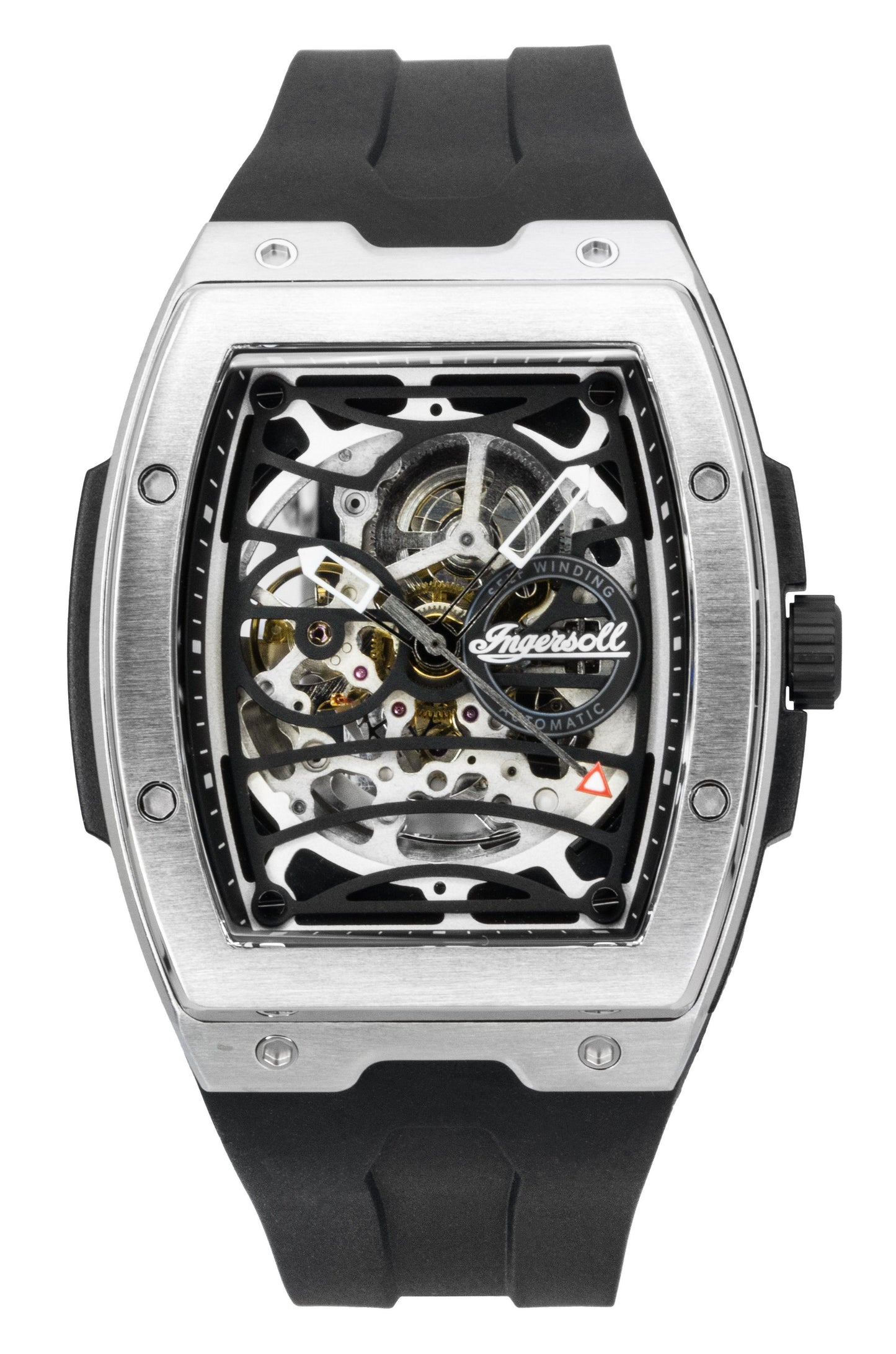 Ingersoll The Challenger Rubber Strap Black Skeleton Dial Automatic I12301 Men's Watch - Ingersoll