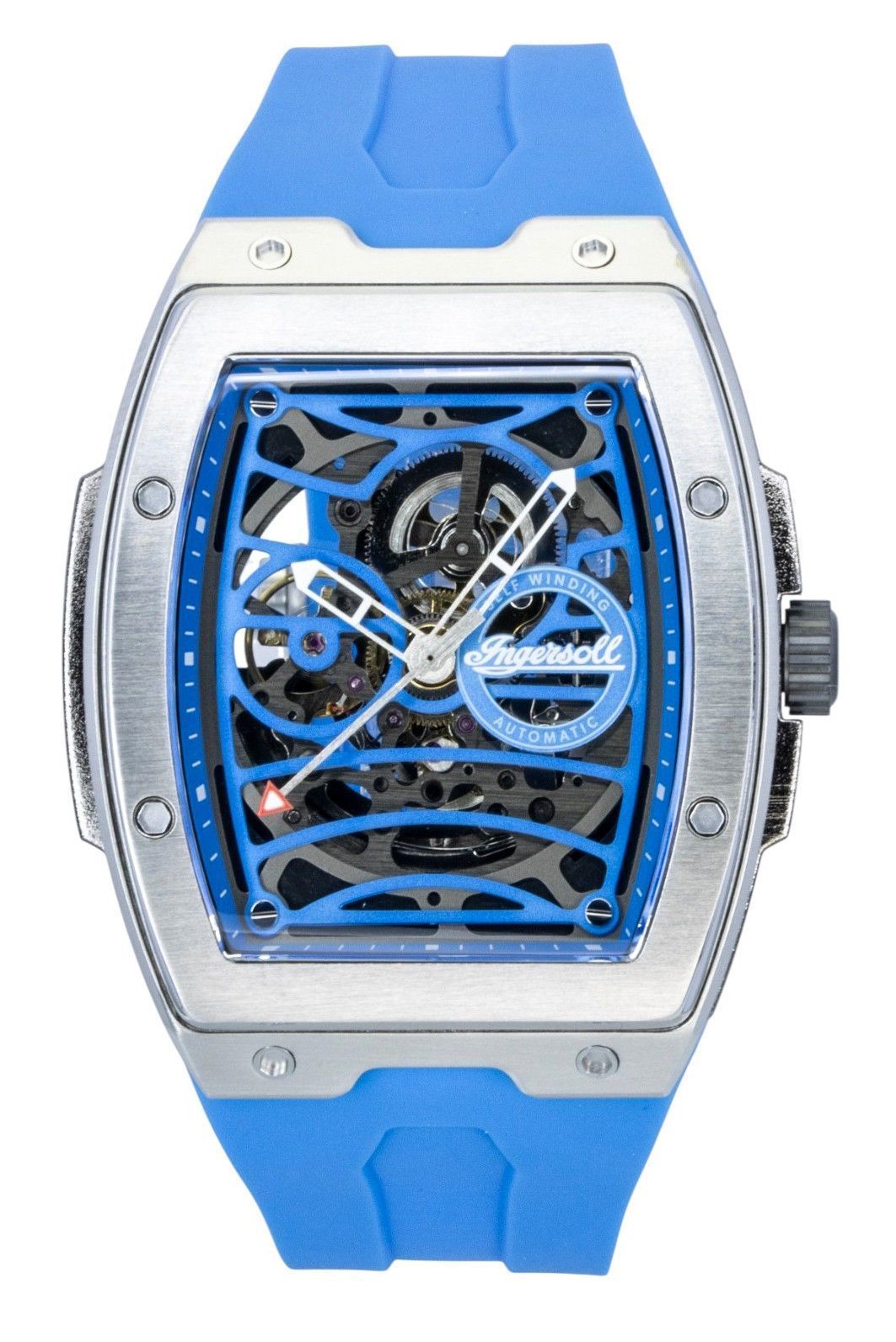 Ingersoll The Challenger Polyurethane Strap Blue Skeleton Dial Automatic I12308 Men's Watch - Ingersoll