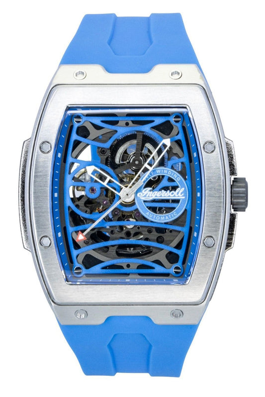 Ingersoll The Challenger Polyurethane Strap Blue Skeleton Dial Automatic I12308 Men's Watch - Ingersoll