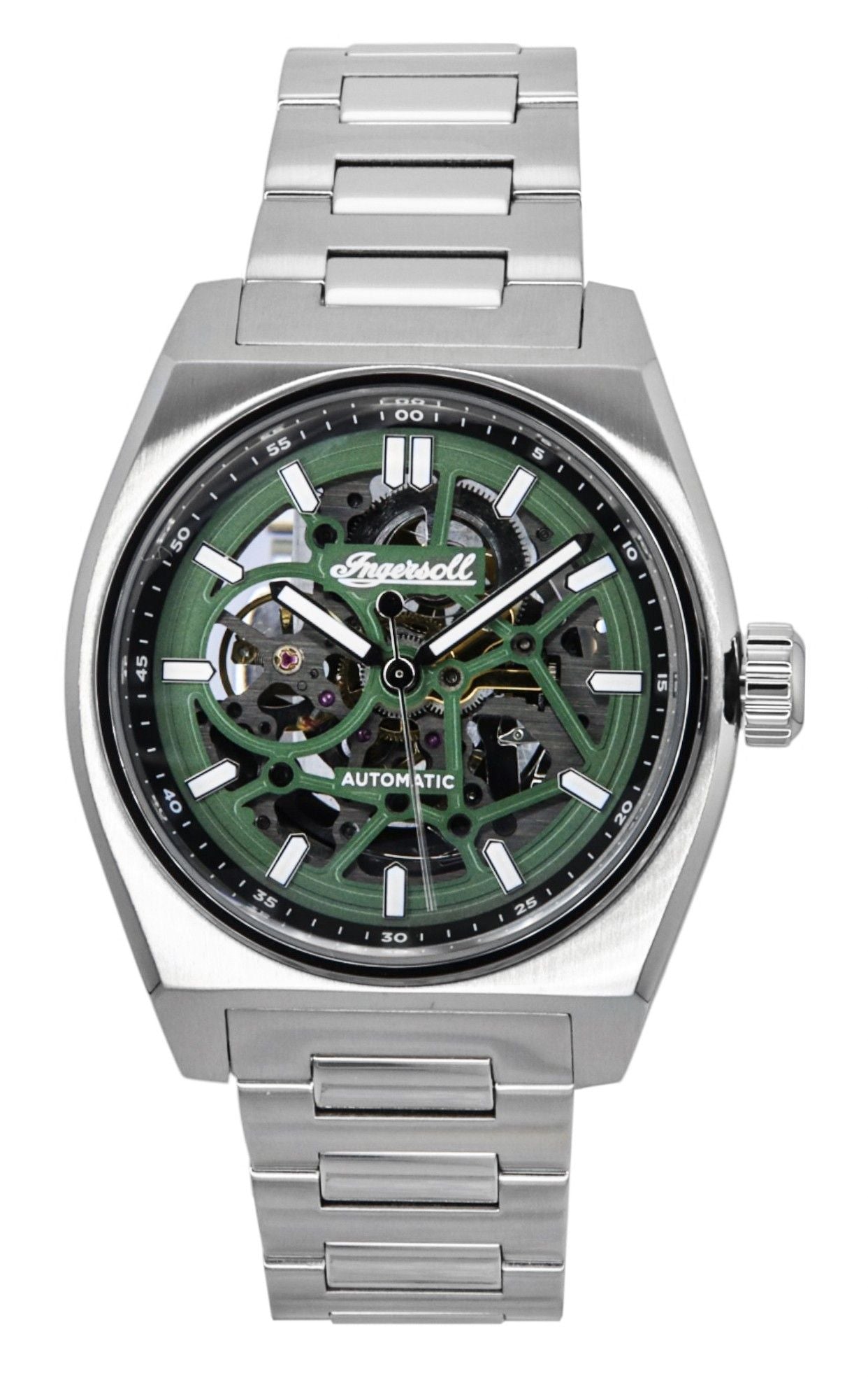Ingersoll Vert Stainless Steel Green Skeleton Dial Automatic I14304 Men's Watch - Ingersoll