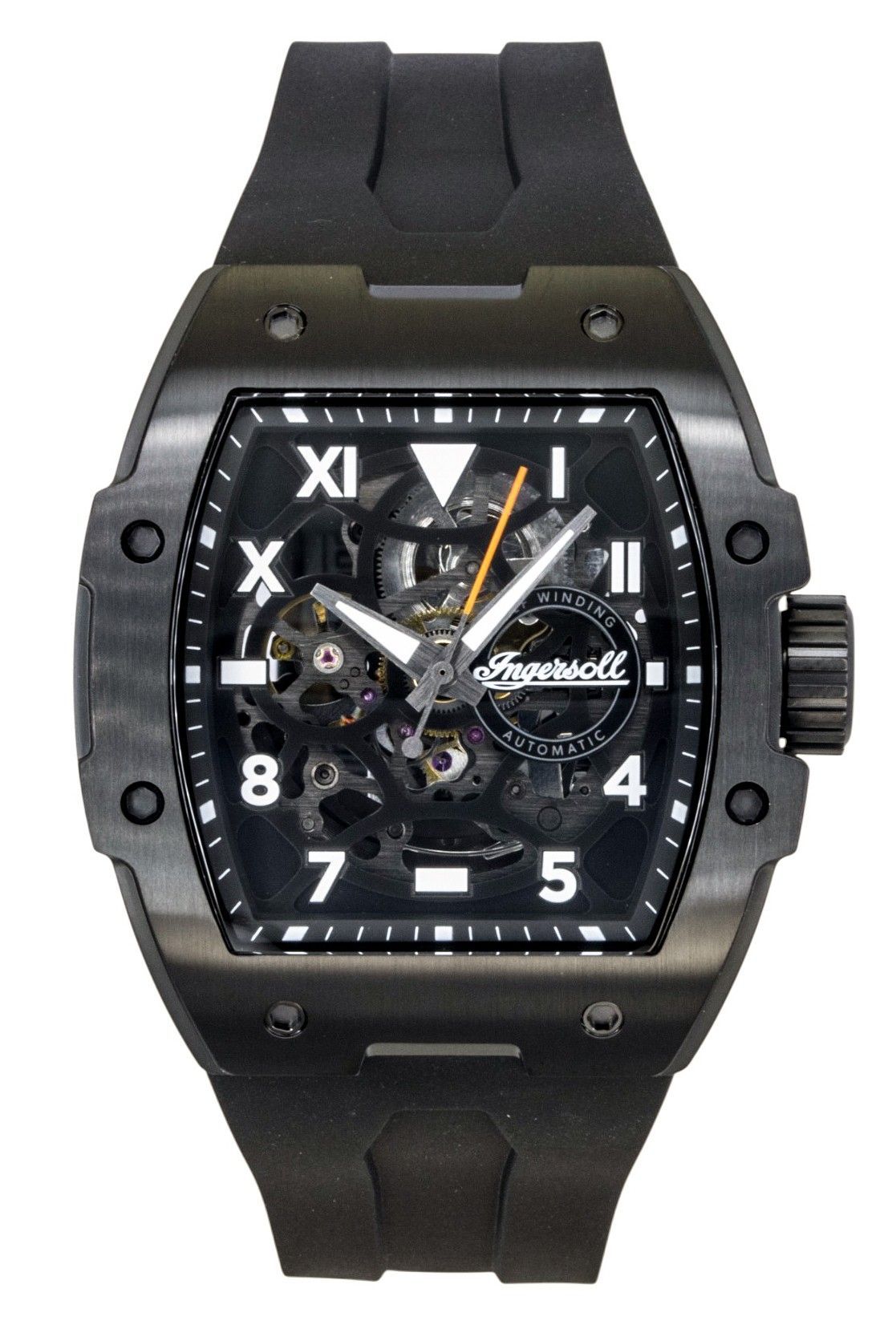 Ingersoll The Play Polyurethane Strap Black Skeleton Dial Automatic I15302 Men's Watch - Ingersoll