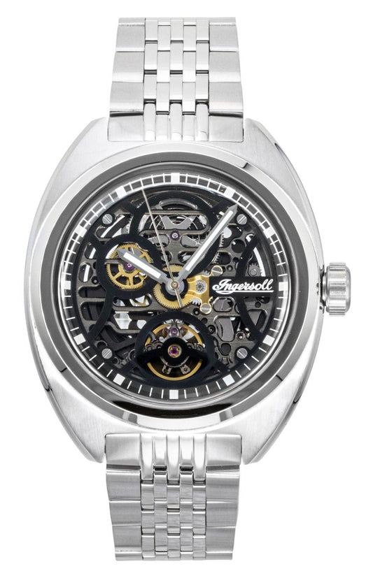 Ingersoll The Wrangler Stainless Steel Black Skeleton Dial Automatic I16901 Men's Watch - Ingersoll