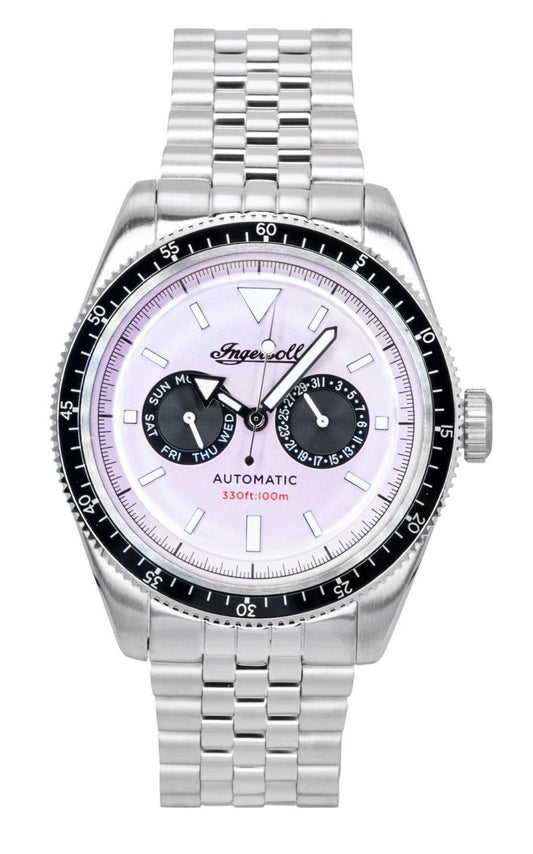 Ingersoll Outlaw Stainless Steel Pink Dial Automatic I17201 Men's Watch - Ingersoll