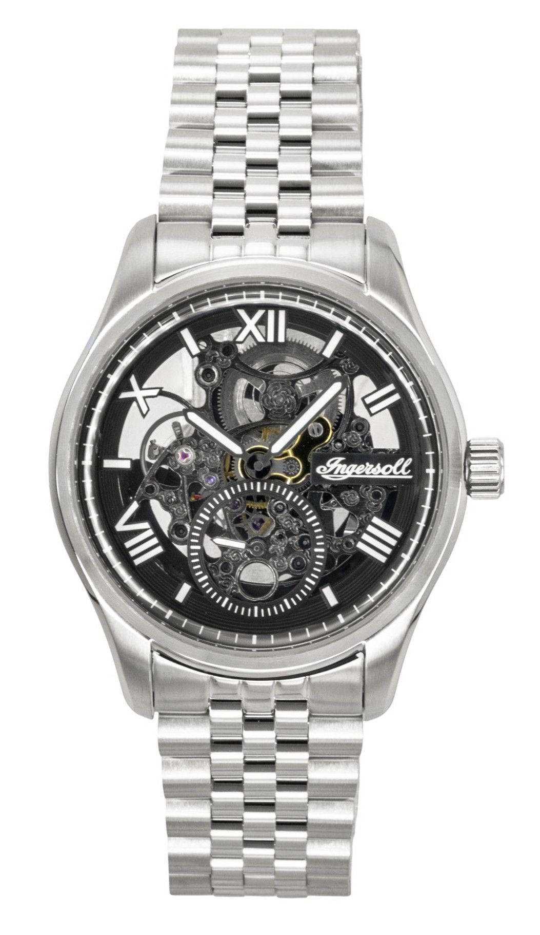 Ingersoll The Maverick Stainless Steel Black Skeleton Dial Automatic I17403 Men's Watch - Ingersoll