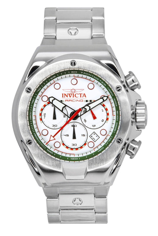 Invicta Racing Chronograph Stainless Steel White Dial Quartz 47746 Men's Watch - Invicta