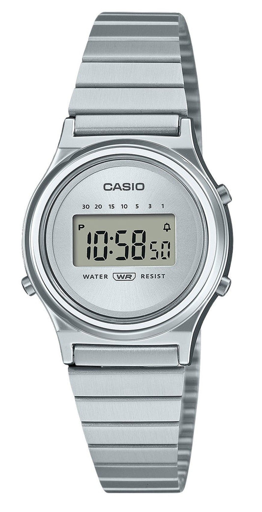 Casio Vintage Digital Stainless Steel Silver Dial Quartz LA700WE-7A Women's Watch
