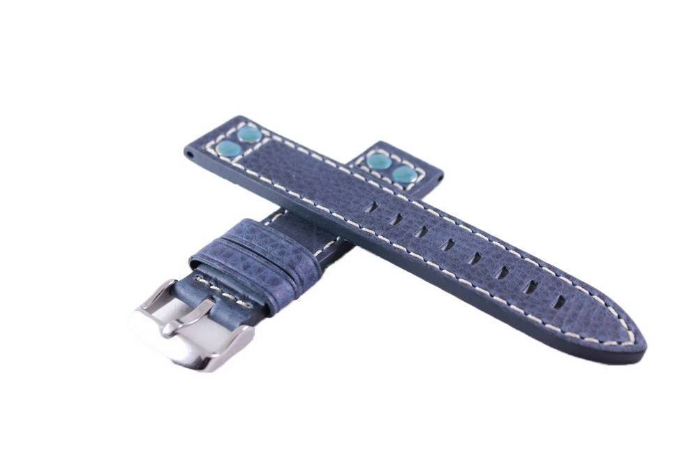 Blue Ratio Brand Leather Watch Strap 20mm