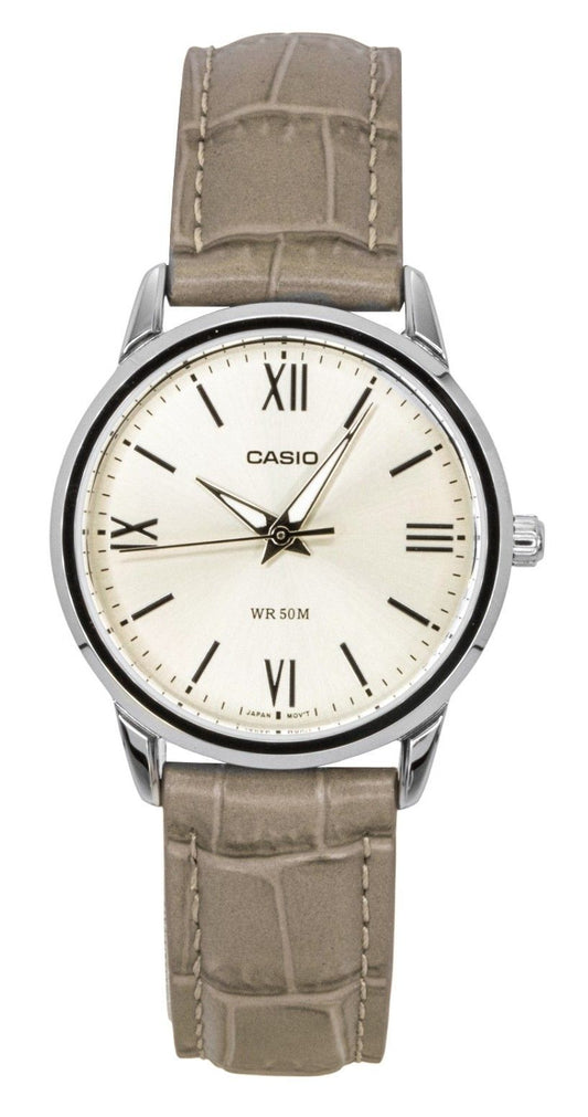 Casio Analog Leather Strap Gold Dial Quartz LTP-1303LL-7AV Women's Watch - Casio