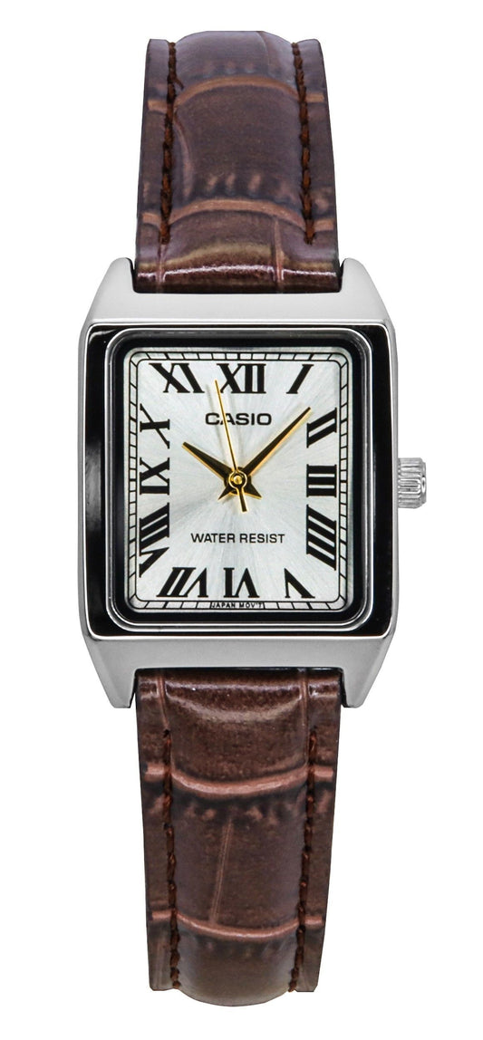 Casio Standard Analog Leather Strap Silver Dial Quartz LTP-V007L-9B Women's Watch - Casio